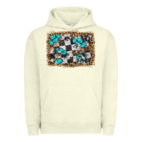 Pigment Pistachio race leopard and gemstone background Urban Hoodie - HRA Design Shop