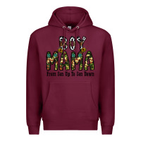 Burgundy Boy Mama From Son Up To Son Down Premium Hoodie - CowhideDigitalArt