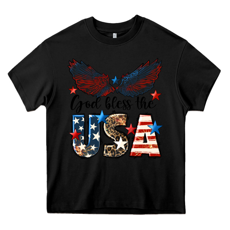 Western God Bless The Usa 4th Of July Heavy Core Tee by LillyAllenDesigns | Teevron