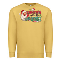 Antique Gold Santa's Favorite Nurse Premium Sweatshirt - MaliasSmallBusiness