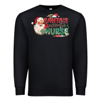 Black Santa's Favorite Nurse Premium Sweatshirt - MaliasSmallBusiness