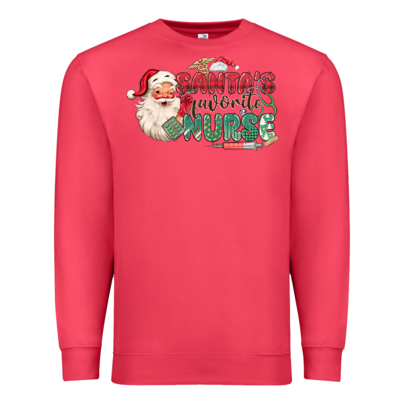 Santa's Favorite Nurse Premium Sweatshirt by MaliasSmallBusiness | Teevron