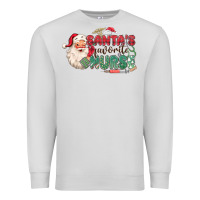Dove Grey Santa's Favorite Nurse Premium Sweatshirt - MaliasSmallBusiness