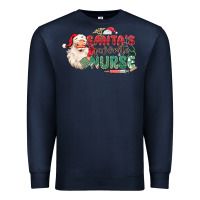 Navy Santa's Favorite Nurse Premium Sweatshirt - MaliasSmallBusiness