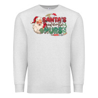 Oatmeal Heather Santa's Favorite Nurse Premium Sweatshirt - MaliasSmallBusiness