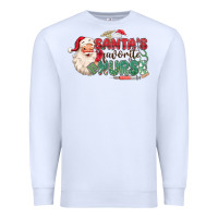 White Santa's Favorite Nurse Premium Sweatshirt - MaliasSmallBusiness