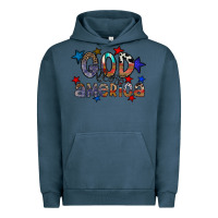 Pigment Midnight Navy god bless america Urban Hoodie - CowhideDigitalArt