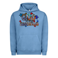 Pigment Pebble Blue god bless america Urban Hoodie - CowhideDigitalArt