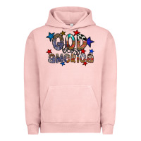 Pigment Salmon god bless america Urban Hoodie - CowhideDigitalArt
