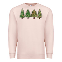 Pale Pink christmas trees Premium Sweatshirt - MaliasSmallBusiness