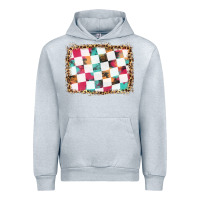 Heather Grey race background with leopard frame Urban Hoodie - HRA Design Shop