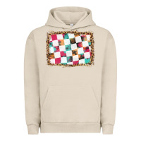 Pigment French Oak race background with leopard frame Urban Hoodie - HRA Design Shop