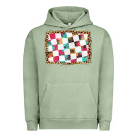 Pigment Oil Green race background with leopard frame Urban Hoodie - HRA Design Shop