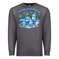 Charcoal Heather merry christmas snowman gnomes truck Premium Sweatshirt - MaliasSmallBusiness