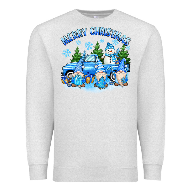 Merry Christmas Snowman Gnomes Truck Premium Sweatshirt by MaliasSmallBusiness | Teevron