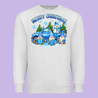 Premium Sweatshirt merry christmas snowman gnomes truck
