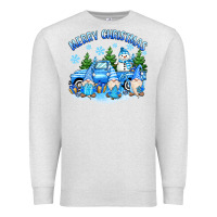 Oatmeal Heather merry christmas snowman gnomes truck Premium Sweatshirt - MaliasSmallBusiness