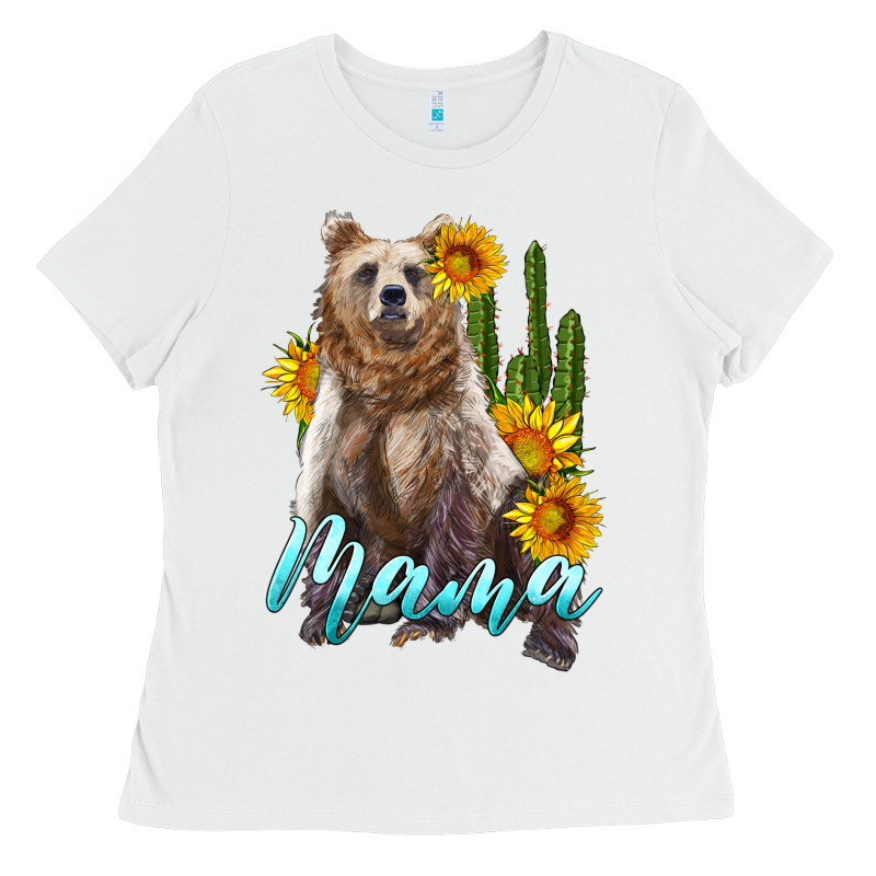 Mama Bear With Sunflowers And Cactus Ladies Tee by Artiststas | Teevron