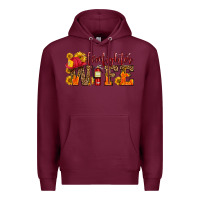 Burgundy firefighter wife with hat sunflowers Premium Hoodie - HRA Design Shop