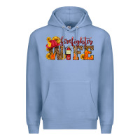 Colony Blue firefighter wife with hat sunflowers Premium Hoodie - HRA Design Shop