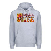 Heather Grey firefighter wife with hat sunflowers Premium Hoodie - HRA Design Shop