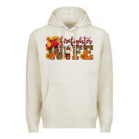 Oatmeal Heather firefighter wife with hat sunflowers Premium Hoodie - HRA Design Shop