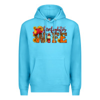 Ocean Blue firefighter wife with hat sunflowers Premium Hoodie - HRA Design Shop