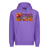 Purple firefighter wife with hat sunflowers Premium Hoodie - HRA Design Shop