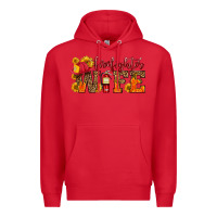 Red firefighter wife with hat sunflowers Premium Hoodie - HRA Design Shop