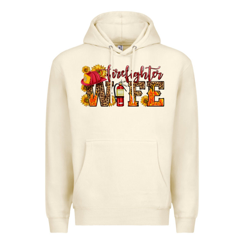 Firefighter Wife With Hat Sunflowers Premium Hoodie by HRA Design Shop | Teevron