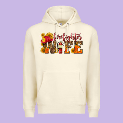 Firefighter Wife With Hat Sunflowers Premium Hoodie Designed By Hra Design Shop