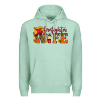 Seafoam firefighter wife with hat sunflowers Premium Hoodie - HRA Design Shop