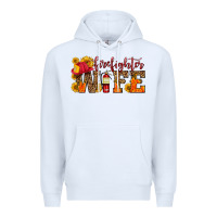 White firefighter wife with hat sunflowers Premium Hoodie - HRA Design Shop