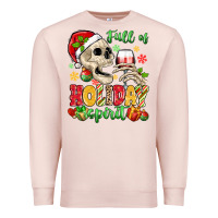 Pale Pink full of holiday spirit Premium Sweatshirt - MaliasSmallBusiness