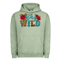 Pigment Oil Green stay wild Urban Hoodie - HRA Design Shop