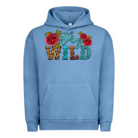 Pigment Pebble Blue stay wild Urban Hoodie - HRA Design Shop
