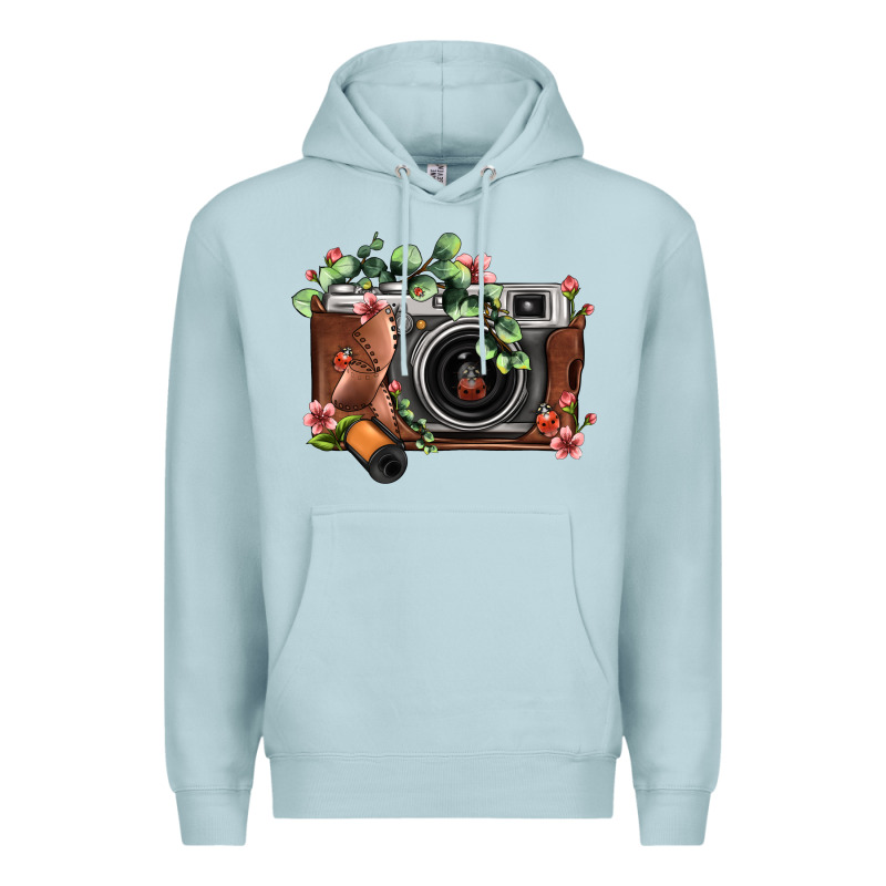 Floral Eucalyptus Film Roll Vintage Camera Premium Hoodie by FaDigitalArtStudio | Teevron