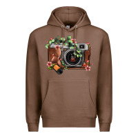 Chestnut floral eucalyptus film roll vintage camera Premium Hoodie - FaDigitalArtStudio