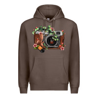 Coffee floral eucalyptus film roll vintage camera Premium Hoodie - FaDigitalArtStudio