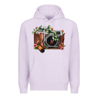 Lilac floral eucalyptus film roll vintage camera Premium Hoodie - FaDigitalArtStudio