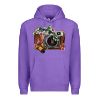 Purple floral eucalyptus film roll vintage camera Premium Hoodie - FaDigitalArtStudio