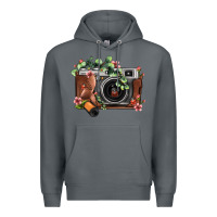 Rock floral eucalyptus film roll vintage camera Premium Hoodie - FaDigitalArtStudio