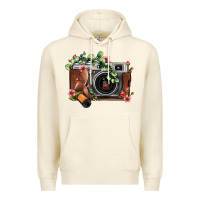 Sandshell floral eucalyptus film roll vintage camera Premium Hoodie - FaDigitalArtStudio