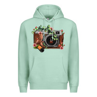 Seafoam floral eucalyptus film roll vintage camera Premium Hoodie - FaDigitalArtStudio