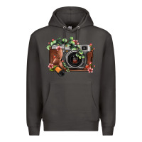 Smoke floral eucalyptus film roll vintage camera Premium Hoodie - FaDigitalArtStudio