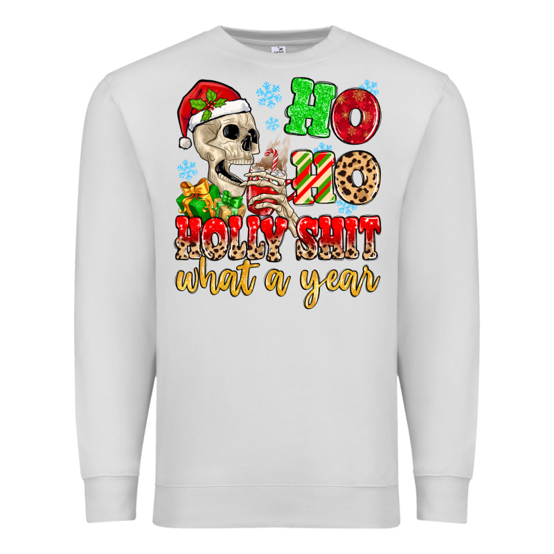 Ho Ho Holy Shit What A Year Premium Sweatshirt by MaliasSmallBusiness | Teevron