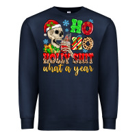 Navy ho ho holy shit what a year Premium Sweatshirt - MaliasSmallBusiness