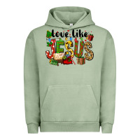 Pigment Oil Green Christmas love like jesus Urban Hoodie - FaDigitalArtStudio