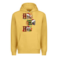 Antique Gold ho ho ho skull Premium Hoodie - FaDigitalArtStudio