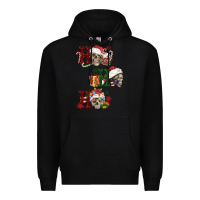 Black ho ho ho skull Premium Hoodie - FaDigitalArtStudio
